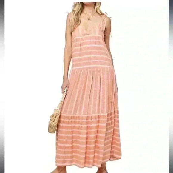 NWT L*Space
Ava Dress $180 Sz XS in orange white stripe - Picture 1 of 3